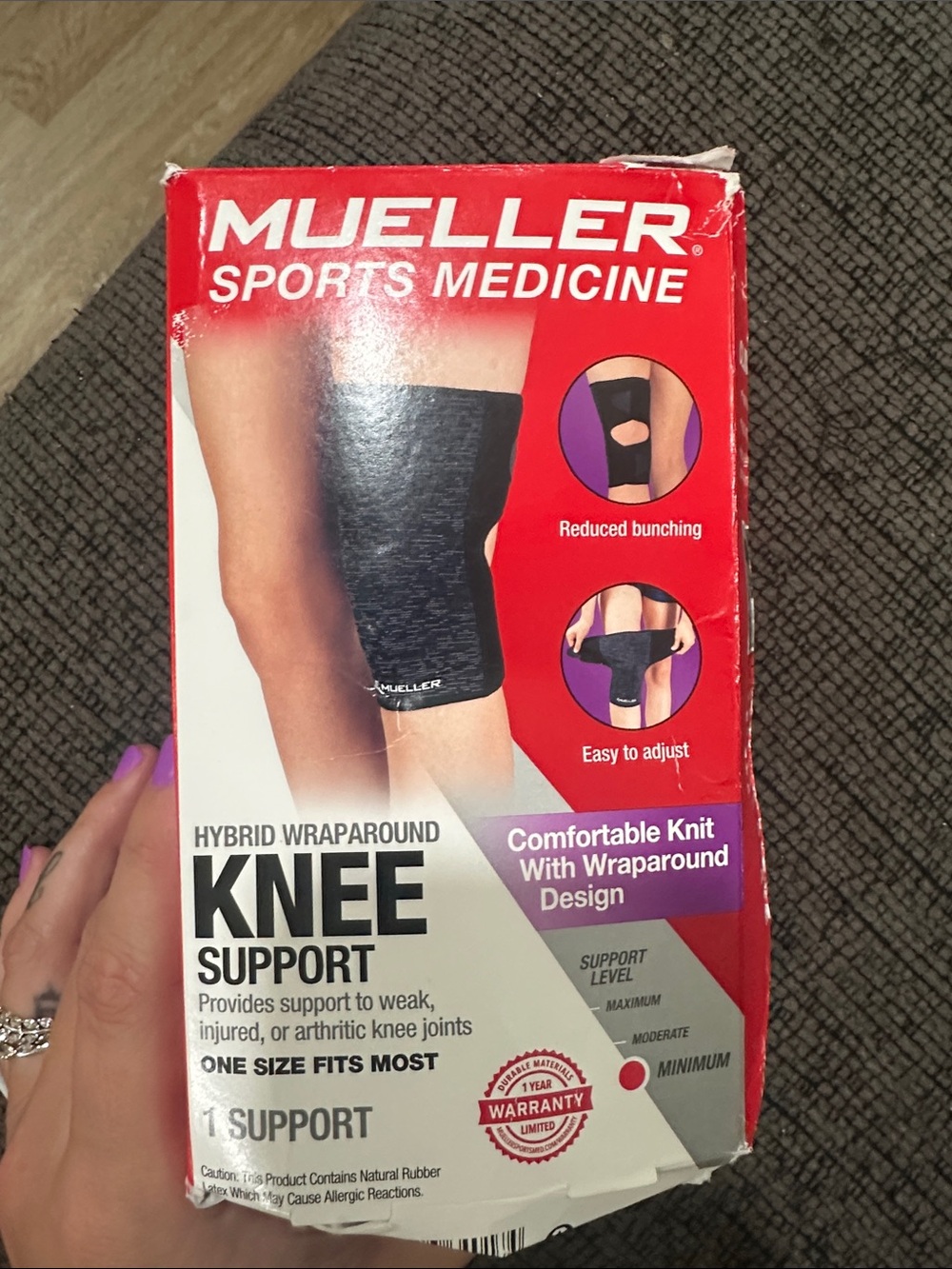 Mueller Black Hybrid Wraparound Knee Support one size fits most